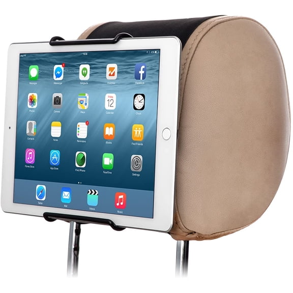 Universal Car Headrest Mount, Fits 7-11 Inch Tablets - iPad, Samsung Galaxy Tab & Note, Adjustable Strap, Detachable, Portable, No Protruding Parts