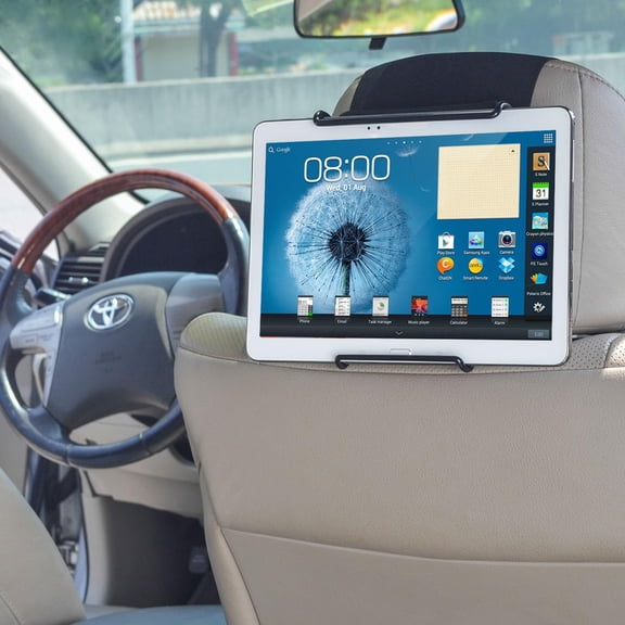 Universal Car Headrest Mount Holder with Angle- Adjustable Holding Clamp for Tablets -Compatible with iPad 11th Gen - iPad mini - Air - Pro - Galaxy Tab S8 - Tab A and More