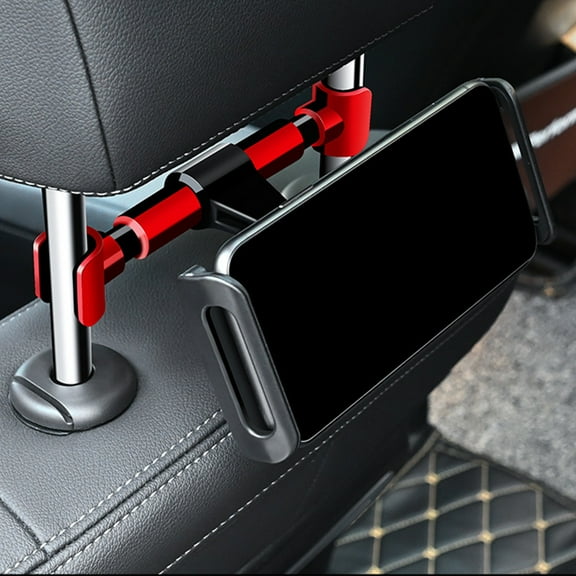 Universal Car Headrest Mount for Phones & Tablets | 360° Rotatable & Telescopic Arm | Back Seat Phone Holder with Anti-Vibration Grip | Compatible with All Vehicles | Includes 1 Mount