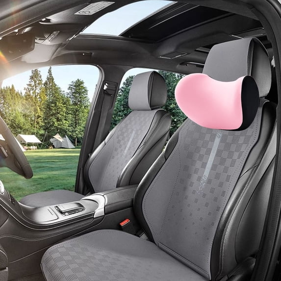 Universal Car Headrest Neck Pillow,Ergonomic Cervical Support,Breathable Suede Cushion,Removable Washable Design,For Car Seat,Commute And Long Drive Neck Fatigue Relief