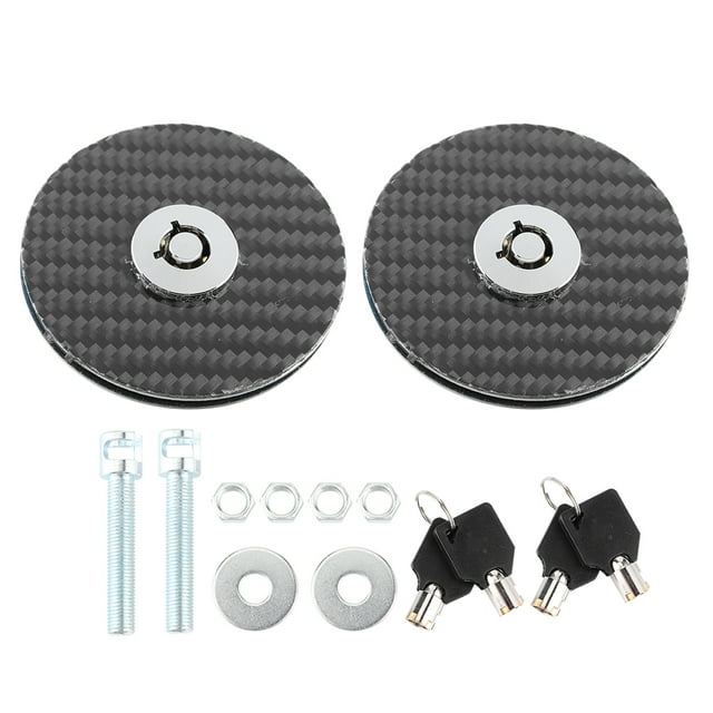 Universal Car Hood Pins Lock Clip Kit Carbon Fiber Style Engine