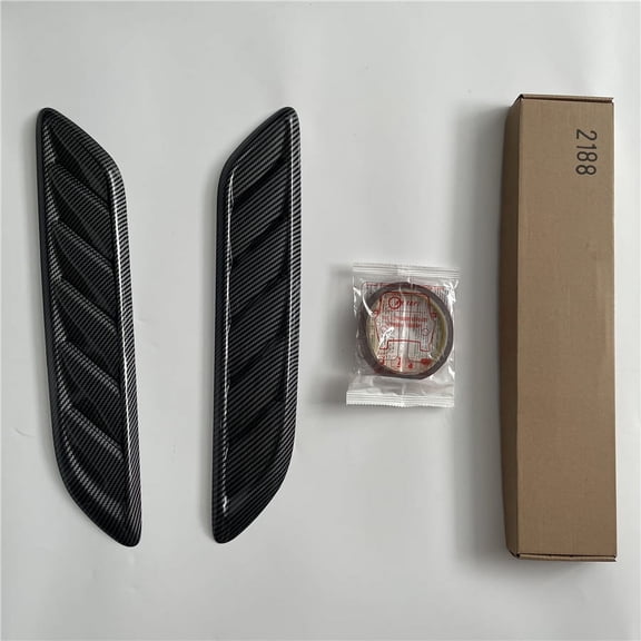 Universal Car Hood Vent Louver Scoop Cover Air Flow Intake Carbon Fiber Look Kit