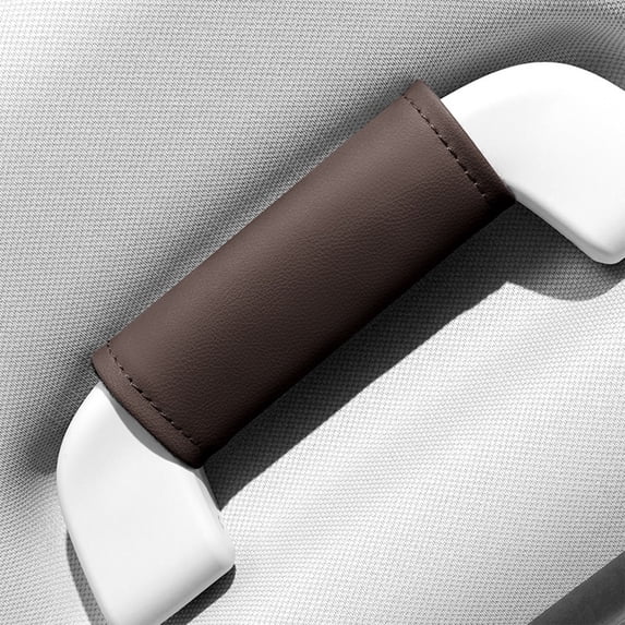 Universal Car Interior Door Handle Protection Cover, Synthetic Leather, Non-Slip, Wear & Sun Resistant, Easy Install, Fits Most Cars, 10.5x4.7x1.5cm, Red/Orange/Brown/Gray/Beige