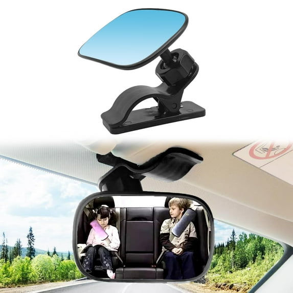 Universal Car Interior Rearview Baby Mirror - Clear View 360° Adjustable, Car Facing Back Rear View Seat Convex Mirror for Viewing Rear Passengers, Mirror Clip on Car or Truck Sun Visor