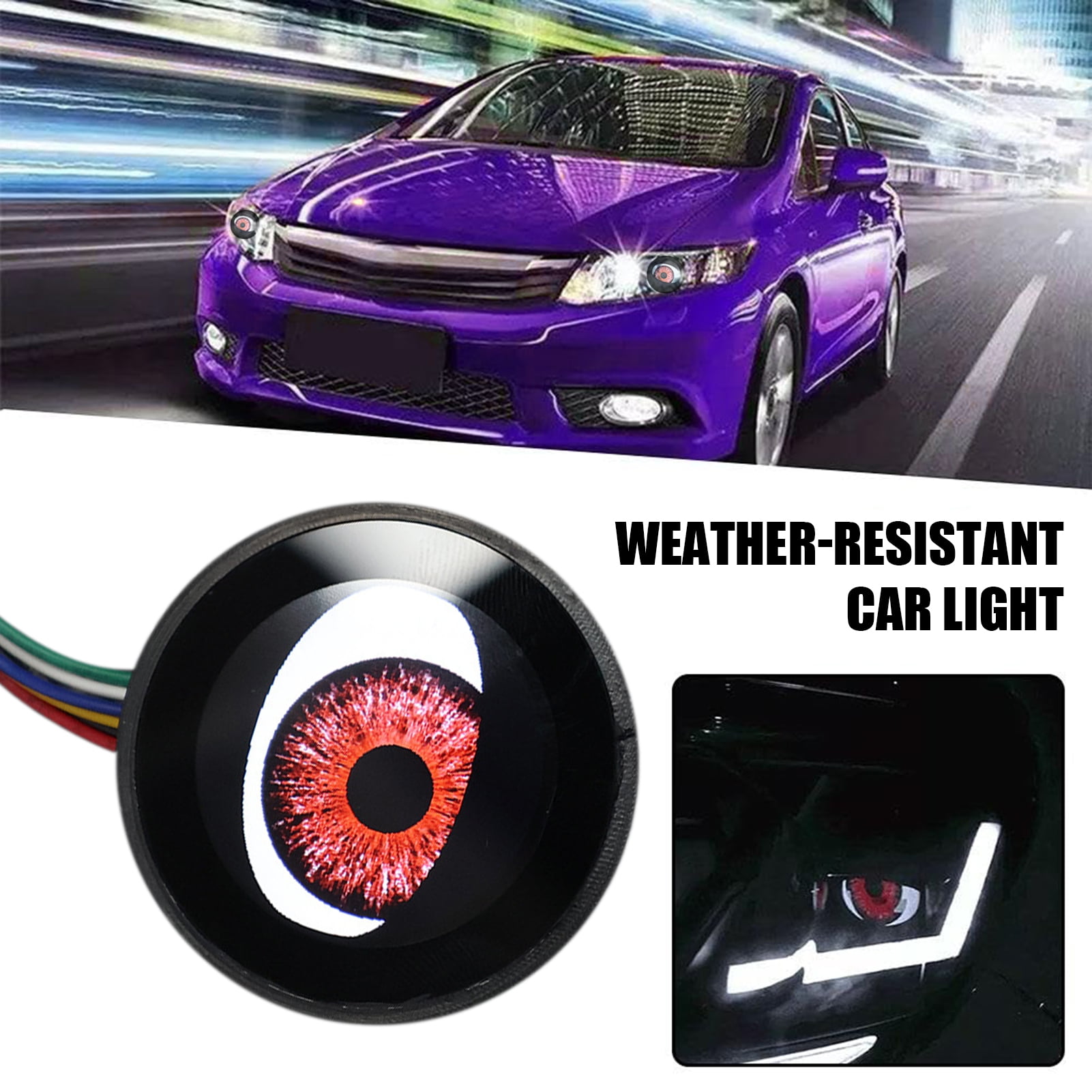 Luckky USB Devil Eye Demon Evil Eye Headlight, Dynamic Devil Luckky USB Devil Eye Demon Evil Eye Headlight, Dynamic Devil