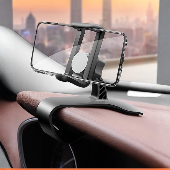 Universal Car Phone Holder, Dashboard Clip Mount, No-Slip Grip, Adjustable Jaw, Easy Installation, ABS Material