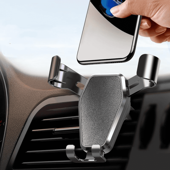 Universal Car Phone Holder Mount - Adjustable Grip, Dashboard, Windshield, and Air Vent Compatible, Hands-Free Cell Phone Support for Smartphones-Black