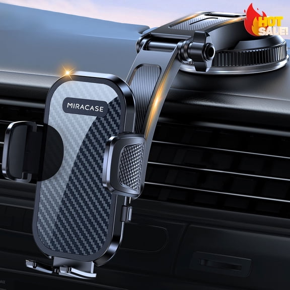 [Universal Car Phone Holder] TOPK Upgrade Car Phone Holder Mount, Universal Cell Phone Car Mount for Dashboard Car Dash Mount Mobile Holder for iPhone, Samsung And All Android Smart Phones