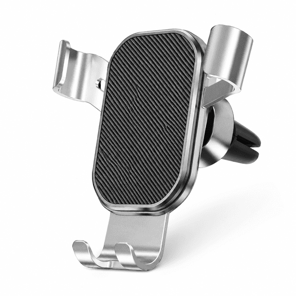 Universal Car Phone Mount with Auto-Clamping Gravity Linkage, Ultra-Compact Air Vent Cradle for All Smartphones, Shockproof Hands-Free Dashboard Holder for Safe Driving - Stealth Matte Black