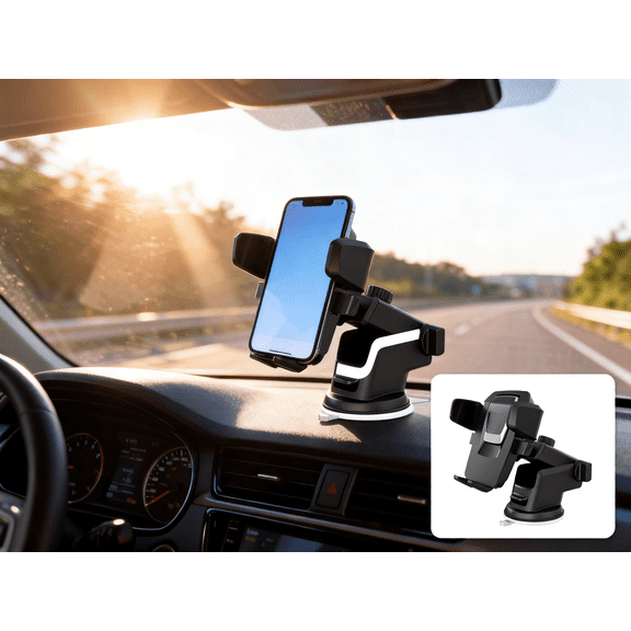 Vehicle Mount for Vehicle Central Console Display | - Car Phone Holder with Shockproof Frame and Adjustable Rotation for Safer Driving