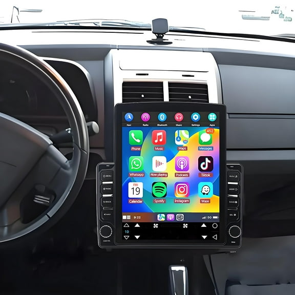 Universal Car Radio for Dodge Jeep Chrysler with Wireless Apple CarPlay/Android Auto, 9.7鈥?1280 * 720P IPS Touch Screen Stereo Support GPS Navi WiFi HiFi Mirroring AirPlay SWC