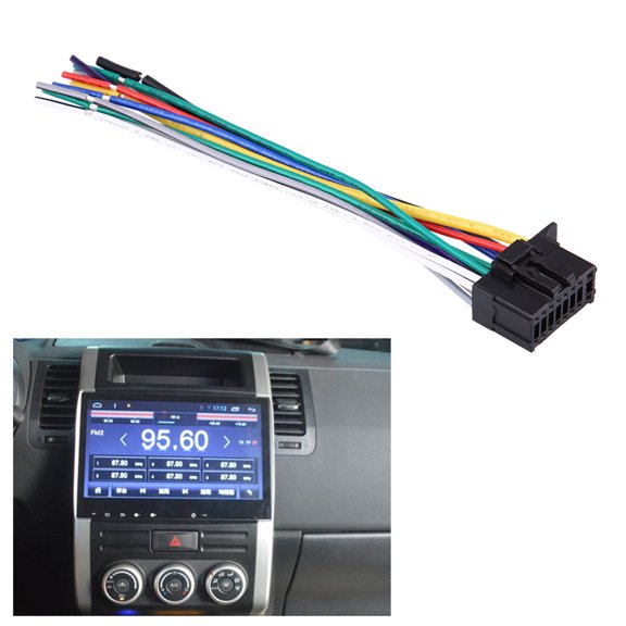 Universal Car Radio Stereo Wire Harness Cable Plug Installation Kit - 5.9 inches / 15 cm Length, Stable High Speed Data Transfer, Easy Plug and Play Setup, Durable Plastic and Metal Material
