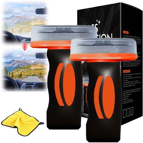 Universal Car Rain Repellent and Cleaner, Handheld Glass Oil-Film Remover, 2-In-1 Car Glass Oil Film Removal Cleaner, Glass Emulsion Cleaner, Improve Clarity for Safe Driving(2Sets)