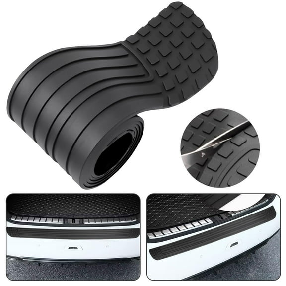 Kabuer Universal Car Rear Bumper Protector, 41-inch x 3.4-inch Rubber Guard for Car/SUV, Black