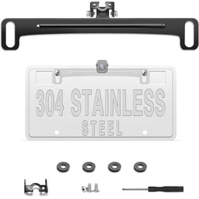 Universal Car Rear View Camera License Plate Bracket,Upgraded Full Stainless Steel Backup Camera Mount Dash Cam Mirror Camera Accessory Rear Camera Mount,Only Installation Holder for Back Up Camera