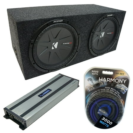 Universal Car Rearfire Sealed Dual 15 Kicker CompR CWR15 Sub Box HA-A1500.1