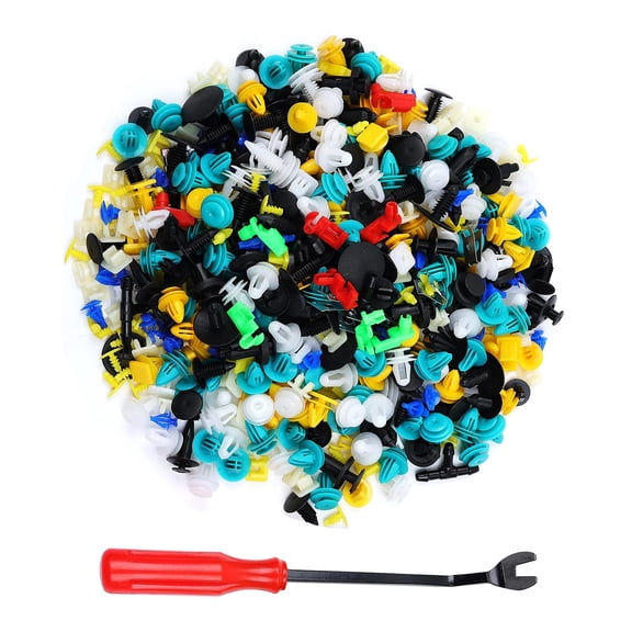 Universal Car Retainer Clips Kit,500PCS Bumper Fastener Clips with A Fastener Remover Tool, Door Panel Clip, Plastic Push Pin Rivet Trim Panel Clips,Automotive Tools
