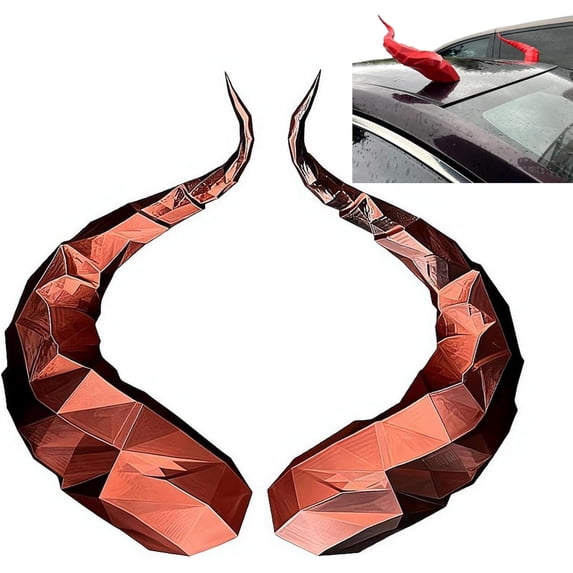 Universal Car Roof Dragon Horn Decor – Creative Devil Horn Car Exterior Decor – Cool Hood Ornament for Halloween and Daily Vehicle Modification (CC1)