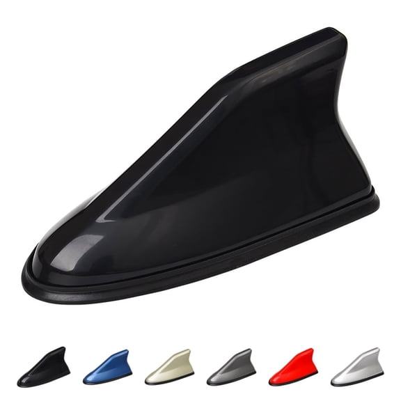 Universal Car Roof Shark Fin Antenna Cover, FM Compatible Decor Aerial Self-Adhesive Base for Car SUV Truck Van