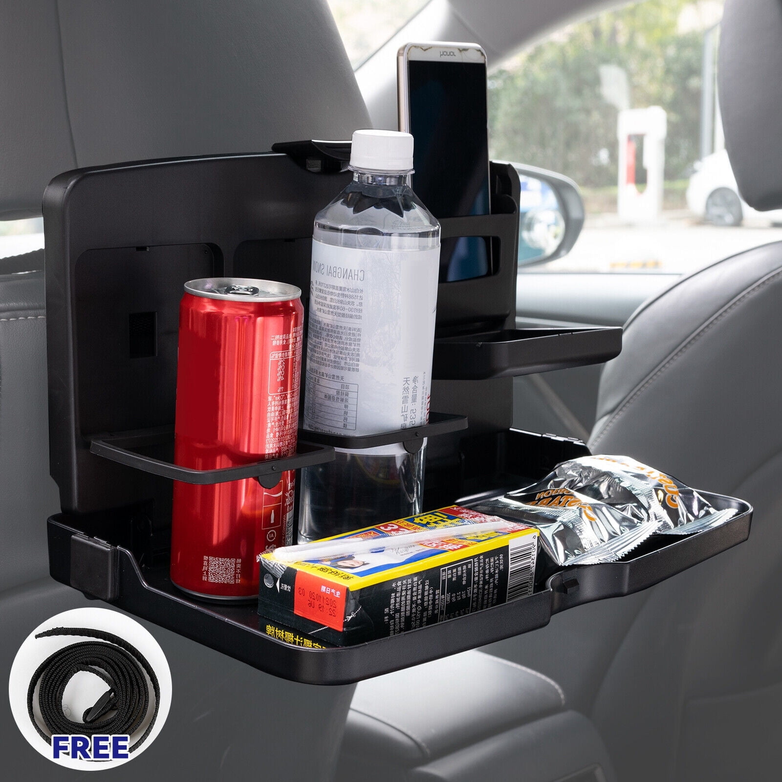 FKOK Multifunction Folding Car Back Seat Table Drink Food Cup
