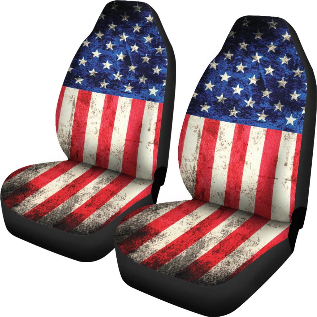 Black American Flag Universal Fit Car Seat Covers