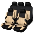thumbnail image 1 of Universal Car Seat Cover, Breathable Embossed Design Automotive Interior Accessories, Airbags Compatible, Quick Setup Anti Slip Universal Fit Seat Covers for Car, SUV(Black&Beige), 1 of 13