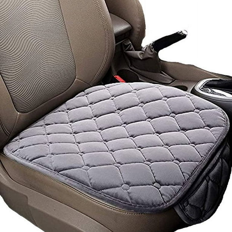 Jxzom Universal Car Seat Cover Plush Anti Slip Cushion Pad Mat Office Chair Soft Breathable Seat Cover Auto Interior Supplies, Size: One size, Gray