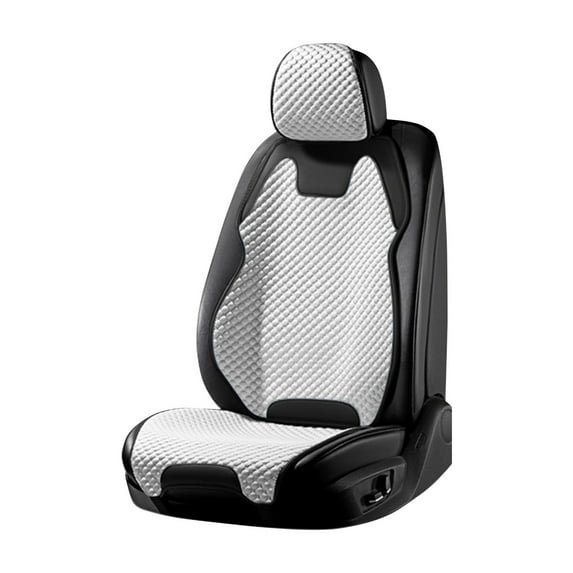 Universal Car Seat Covers, Leather & Waterproof Front Seat Protectors, Full Set for Most Cars, SUVs, and Trucks (White)