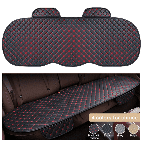 Universal Car Seat Covers Non-Slip Seat Cushion Auto Rear Back Seat Protector Mat with Pocket Black
