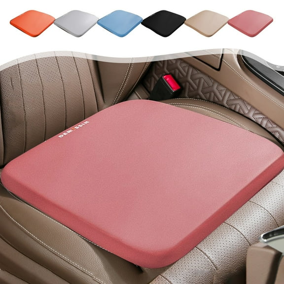 Universal Car Seat Cushion, Beige Ventilated Silica Gel Pad, Non-Slip Bottom, 15x15 Inches, All-Season Comfort for Driver and Passenger, Easy Install with Storage Pocket