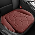 thumbnail image 1 of Universal Car Seat Cushion | Breathable Perforated Leather Pad | Four Season Mesh Support | Skin Friendly Durable Design | 20.5x19.7x1.2 Inches | Beige Comfortable Driving Accessory, 1 of 6