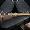 thumbnail image 1 of Universal Car Seat Cushion Cover Mat PU Leather Full Set Front Rear Cushion Pad Protector Waterproof Black, 1 of 13