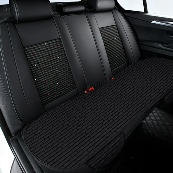 Universal Car Seat Cushion Set-3-Piece Breathable Cool Pad & Ventilated Backrest Cover for Summer,All-Season Linen Cushions