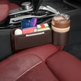 thumbnail image 1 of Universal Car Seat Gap Storage Box – Plug-In Organizer Between Seat & Console – Holds Phone, Wallet, Water Bottle, Non-Slip Leather Design for Front Seat, 1 of 3