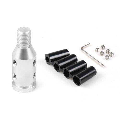 Universal Car Silver Shift Knob Adapter for Non Threaded Shifters M12x1.25