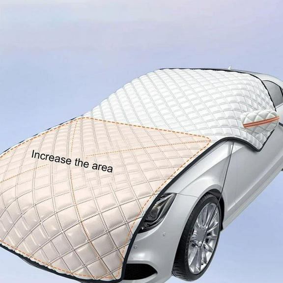 Universal Car Snow Proof Cover for Winter: Protects from Frost, Sun, and Dust, Fits Most Sedans and Hatchbacks, Made of PEVA Aluminum Foil