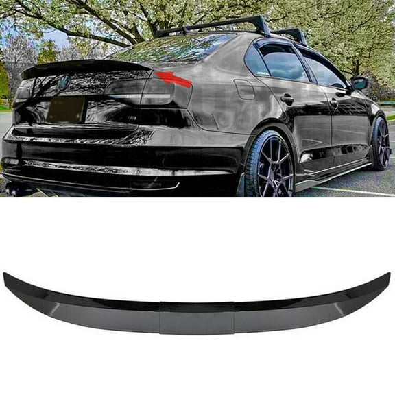 Universal Car Spoiler, Adjustable Rear Trunk Spoiler Lip Roof Tail Wing Accessories, Black