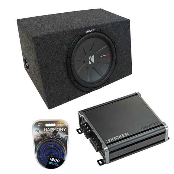 Universal Car Stereo Hatchback Sealed 15 Kicker CompR CWR15 Sub Box2 Ohm CXA8001