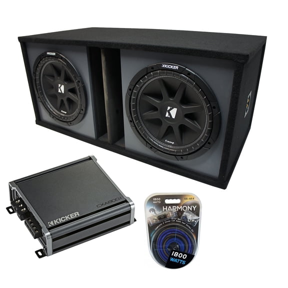 Universal Car Stereo Paintable Ported Dual 10" Kicker Comp C10 Sub Box CXA800.1