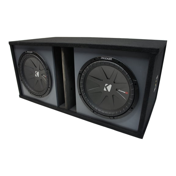 Universal Car Stereo Paintable Ported Dual 10" Kicker CompR CWR10 Sub Box 2 Ohm