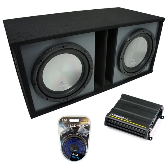 Universal Car Stereo Paintable Ported Dual 15" Harmony A152 Sub Box & CX1200.1