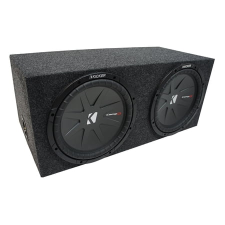 Universal Car Stereo Rearfire Sealed Dual 10 Kicker CompR CWR10 Sub Box 2 Ohm