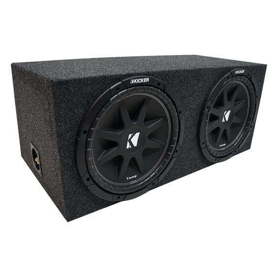 Universal Car Stereo Rearfire Sealed Dual 15" Kicker Comp C15 Sub Box 2 Ohm