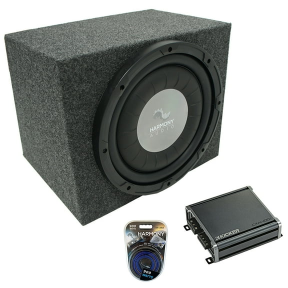 Universal Car Stereo Rearfire Sealed Single 12" Harmony F124 Sub Box & CXA400.1