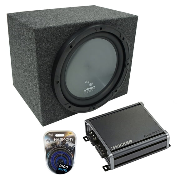 Universal Car Stereo Rearfire Sealed Single 15" Harmony R154 Sub Box & CXA800.1