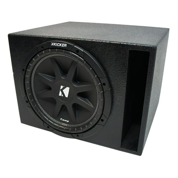 Universal Car Stereo Rhino Coated Ported 10" Kicker Comp C10 Sub Box - 4 Ohm