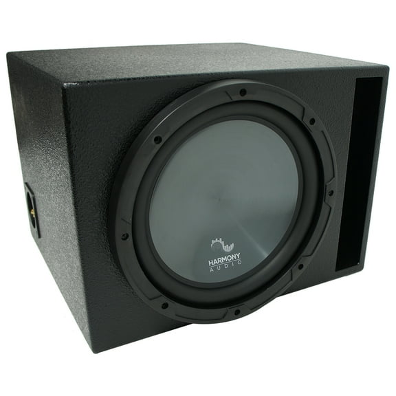Universal Car Stereo Rhino Coated Ported 12" Harmony R124 Sub Box Enclosure