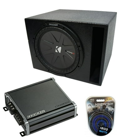 Universal Car Stereo Rhino Coated Ported 15" Kicker CompR CWR15 Sub Box CXA800.1