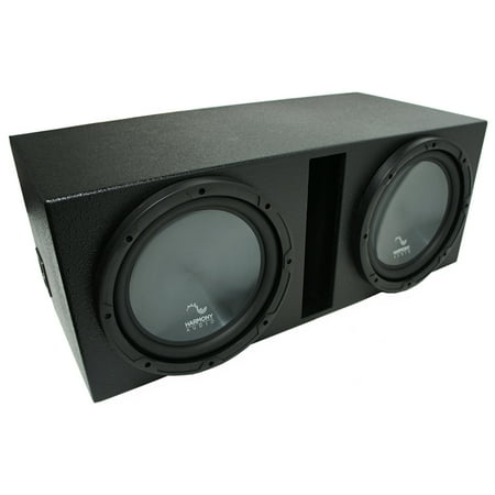Universal Car Stereo Rhino Coated Ported Dual 10" Harmony R104 Sub Box Enclosure