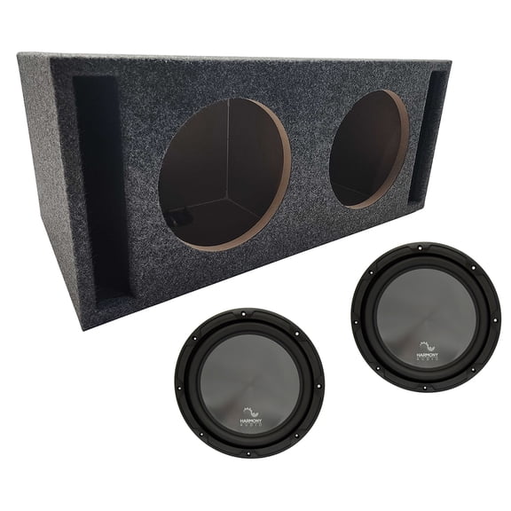 Universal Car Stereo Slotted S Port Dual 10" Harmony R104 Sub Box Enclosure